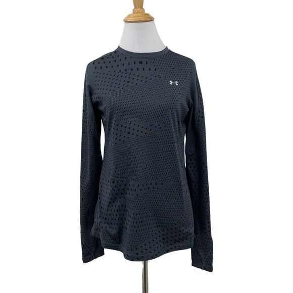 Under Armour Shirt Womens M Medium Grey Micro Fleece Long Sleeve Fitted ColdGear - Picture 1 of 11